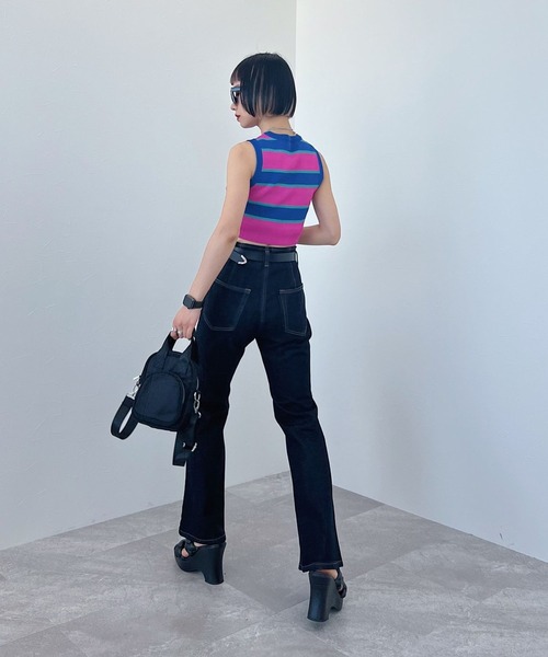 PAGEBOY(ページボーイ)の「マルチボーダーノースリ(タンクトップ・レディース・ピンク/グリーン・FREE)」の16枚目の写真