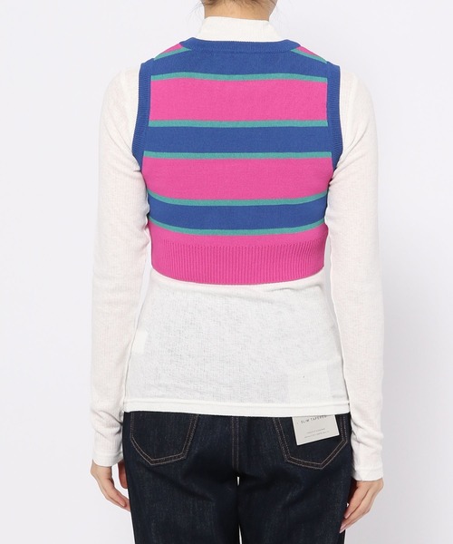 PAGEBOY(ページボーイ)の「マルチボーダーノースリ(タンクトップ・レディース・ピンク/グリーン・FREE)」の5枚目の写真