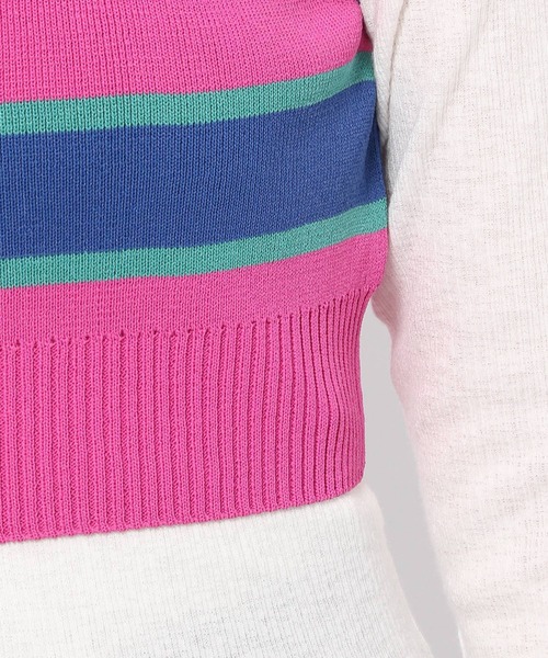 PAGEBOY(ページボーイ)の「マルチボーダーノースリ(タンクトップ・レディース・ピンク/グリーン・FREE)」の8枚目の写真