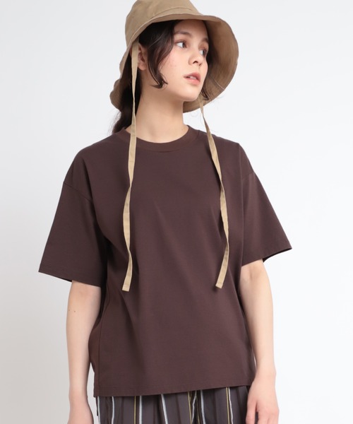 RNA-N（アールエヌエーエヌ）の「M1800 オーガニックコットンプレーンＴ（Tシャツ/カットソー・レディース・オレンジ/チョコ/グレイッシュベージュ/ナチュラル・MEDIUM）」の2枚目の写真