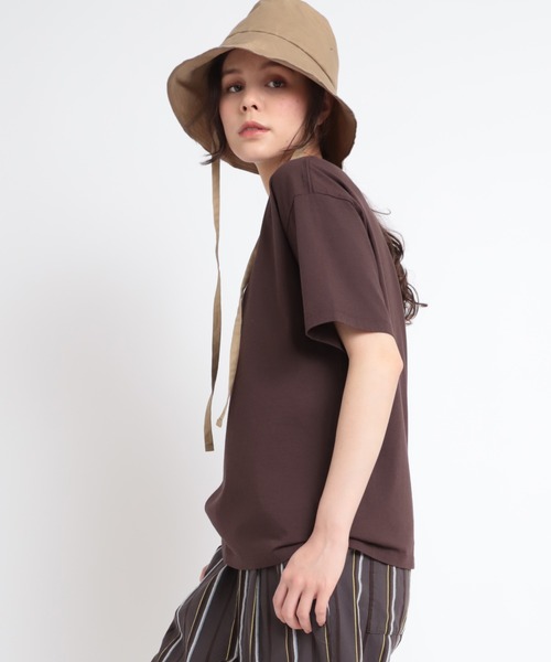 RNA-N（アールエヌエーエヌ）の「M1800 オーガニックコットンプレーンＴ（Tシャツ/カットソー・レディース・オレンジ/チョコ/グレイッシュベージュ/ナチュラル・MEDIUM）」の7枚目の写真