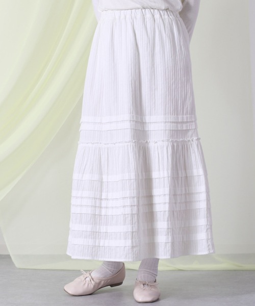 cepo(セポ)の「レースティアードスカート(スカート・レディース・ブラック/オフホワイト・M)」の2枚目の写真