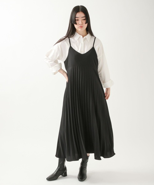 ALAND(エーランド)の「3.3Field Trip/プリーツノースリーブワンピース 2275880(ワンピース・レディース・ブラック/グリーン/ラベンダー・FREE)」の4枚目の写真