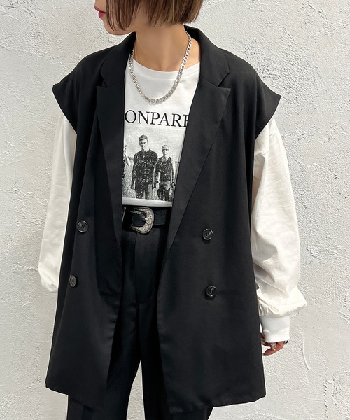 apres jour mignon（アプレジュールミニョン）の「ジレ【SETUP着用可能】【ZOZOTOWN限定アイテム】（ベスト・レディース・イエロー系その他/グレイッシュベージュ/ブラック/ブラウン系その他・X-LARGE/フリー）」の6枚目の写真