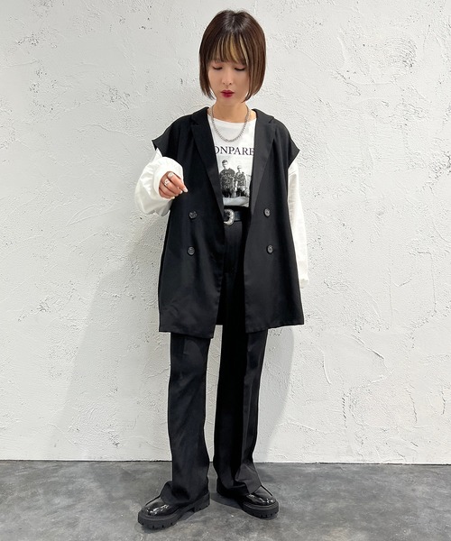 apres jour mignon（アプレジュールミニョン）の「ジレ【SETUP着用可能】【ZOZOTOWN限定アイテム】（ベスト・レディース・イエロー系その他/グレイッシュベージュ/ブラック/ブラウン系その他・X-LARGE/フリー）」の9枚目の写真