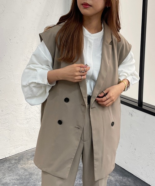 apres jour mignon（アプレジュールミニョン）の「ジレ【SETUP着用可能】【ZOZOTOWN限定アイテム】（ベスト・レディース・イエロー系その他/グレイッシュベージュ/ブラック/ブラウン系その他・X-LARGE/フリー）」の18枚目の写真