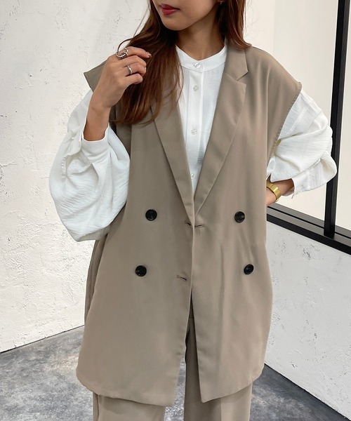 apres jour mignon（アプレジュールミニョン）の「ジレ【SETUP着用可能】【ZOZOTOWN限定アイテム】（ベスト・レディース・イエロー系その他/グレイッシュベージュ/ブラック/ブラウン系その他・X-LARGE/フリー）」の19枚目の写真