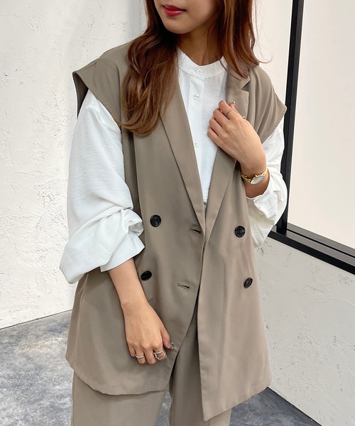 apres jour mignon（アプレジュールミニョン）の「ジレ【SETUP着用可能】【ZOZOTOWN限定アイテム】（ベスト・レディース・イエロー系その他/グレイッシュベージュ/ブラック/ブラウン系その他・X-LARGE/フリー）」の20枚目の写真