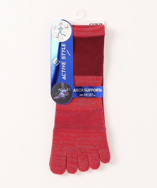 GUNZE(グンゼ)の「ACTIVE STYLE/アクティブスタイル アーチサポート 5本指ソックス スニーカー丈(ソックス/靴下・メンズ・ホワイト/ライトグレー/ブラック/ネイビー/イエロー系その他/レンガ/カーキ/ブルー/ブラック系その他/オレンジ/ライム・25-27CM)」の10枚目の写真