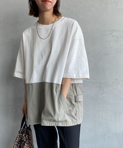 CHUMS（チャムス）の「[CHUMS/チャムス] ヘビーウェイト バックサイドユーティリティポケットTシャツ（Tシャツ/カットソー・レディース・ホワイト/ブラック・M/L/XL）」の2枚目の写真