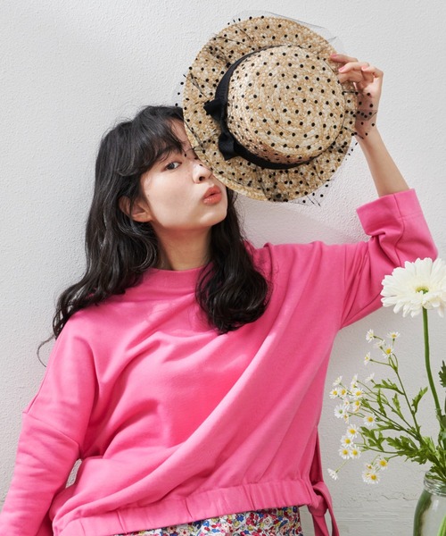 MERLOT（メルロー）の「ドットチュールカンカン帽（ハット・レディース・ナチュラル・FREE）」の9枚目の写真