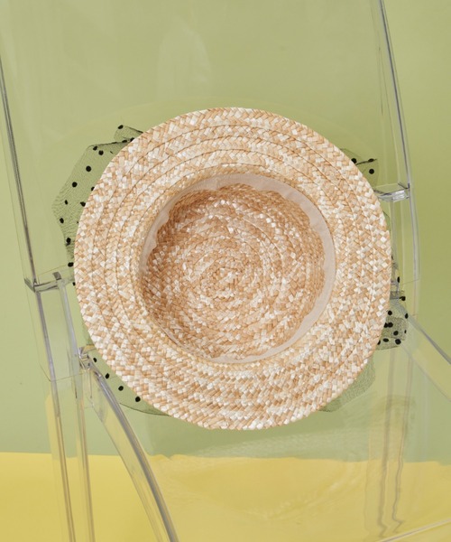 MERLOT（メルロー）の「ドットチュールカンカン帽（ハット・レディース・ナチュラル・FREE）」の12枚目の写真