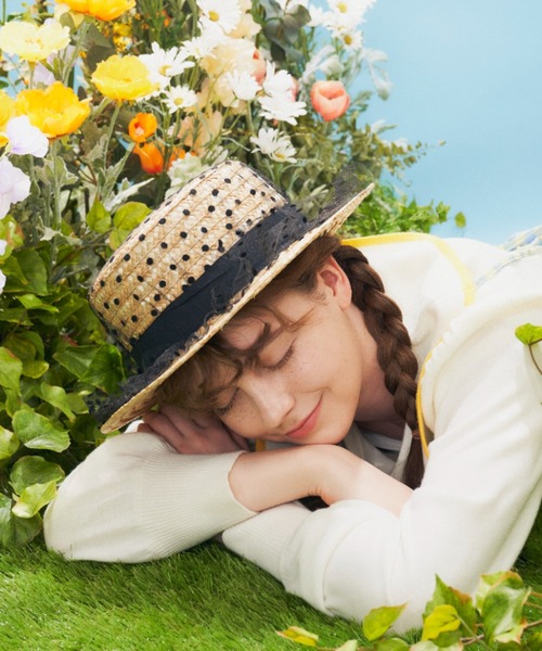 MERLOT（メルロー）の「ドットチュールカンカン帽（ハット）」 - WEAR