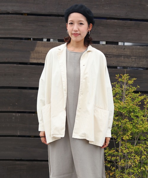 SETTO（セット）の「MARKET SHIRT：シャツジャケット（その他アウター・レディース・ダークグレー/アイボリー・FREE）」の2枚目の写真
