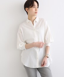 INDIVI | 【ビタミンE配合素材〈再生繊維(セルロース)〉/UVケア】セミオーバーブラウス(シャツ/ブラウス)