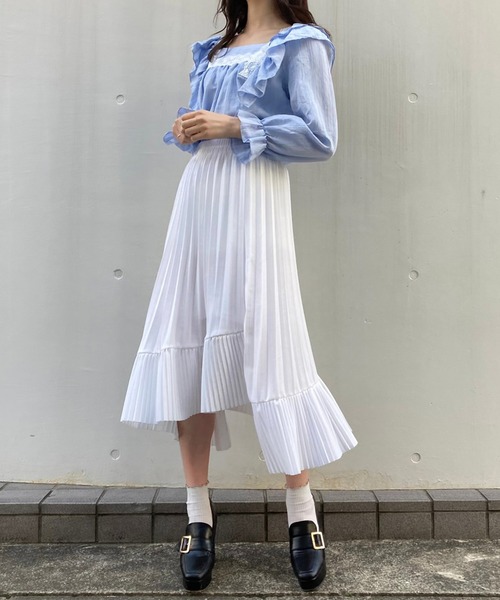 titty&Co. PETIT(ティティアンドコープティ)の「【titty&Co.PETIT】イレヘムプリーツスカート(スカート・レディース・ホワイト/ブラック・FREE)」の8枚目の写真
