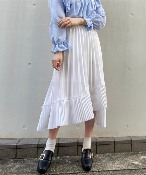 titty&Co. PETIT(ティティアンドコープティ)の「【titty&Co.PETIT】イレヘムプリーツスカート(スカート・レディース・ホワイト/ブラック・FREE)」の9枚目の写真