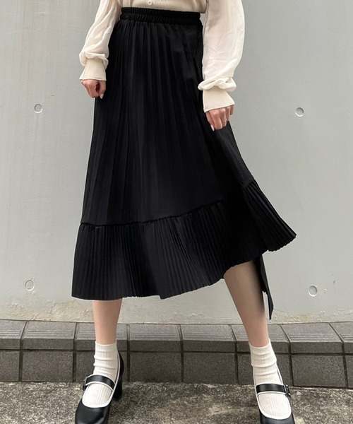 titty&Co. PETIT(ティティアンドコープティ)の「【titty&Co.PETIT】イレヘムプリーツスカート(スカート・レディース・ホワイト/ブラック・FREE)」の10枚目の写真