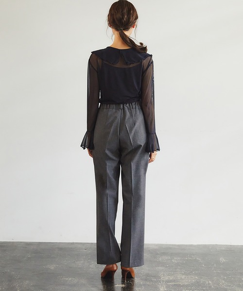 RANDEBOO（ランデブー）の「Organdy frill blouse（シャツ/ブラウス・レディース・ネイビー/ピンクベージュ・FREE）」の12枚目の写真