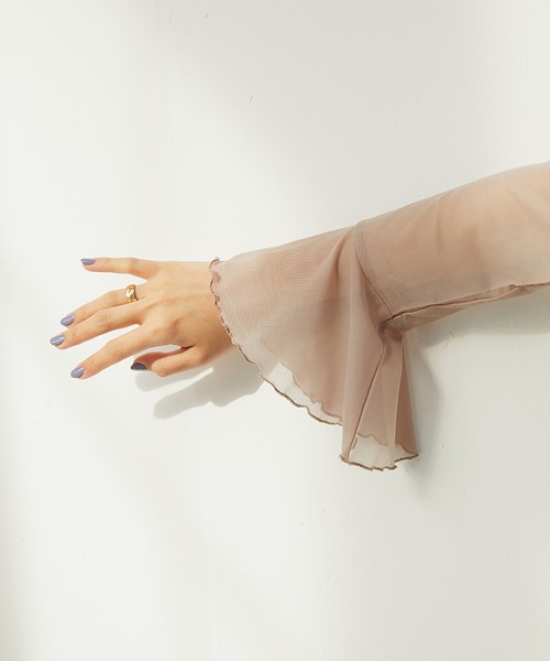 RANDEBOO（ランデブー）の「Organdy frill blouse（シャツ/ブラウス・レディース・ネイビー/ピンクベージュ・FREE）」の22枚目の写真