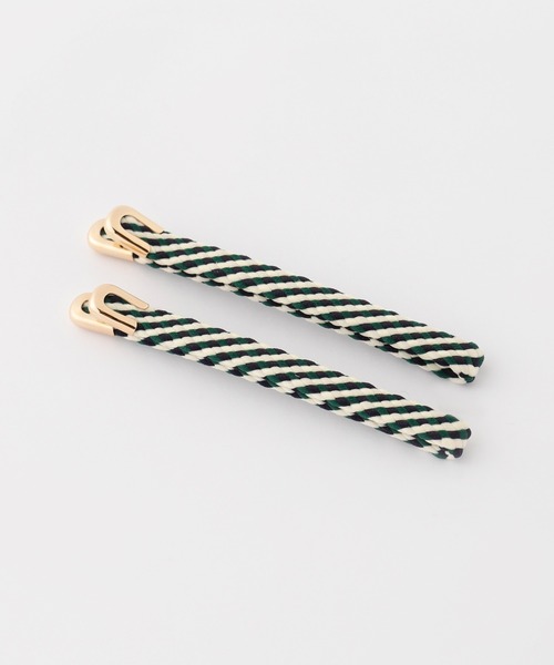 ANEMONE（アネモネ）の「デザイン紐ヘアピン[2本セット]（ヘアピン・レディース・グリーン/アイボリー/グレー/ブラック・FREE）」の9枚目の写真