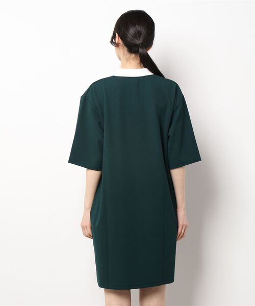 179/WG(イチナナキュウダブルジー)の「配色ポロワンピース(ワンピース・レディース・チャコールグレー/ブルー/グリーン・MEDIUM)」の4枚目の写真