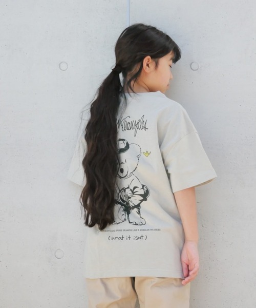 ムラサキスポーツ by 花音（ムラサキスポーツバイカノン）の「花音ｘムラサキスポーツ MarkGonzales/マークゴンザレス キッズ バックプリントTシャツ　47120927（Tシャツ/カットソー・キッズ・ホワイト/ブラック/ベージュ/グレー・110cm/100cm/120cm/130cm/140cm/150cm/160cm）」の4枚目の写真