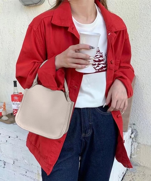 me+em select（ミームセレクト）の「【 2 way ショルダーストラップ付属 】フェイクレザーモダンスクエアワンハンドルバッグ（ハンドバッグ・レディース・モカ/ベージュ/ブラウン/ブラック・FREE）」の14枚目の写真