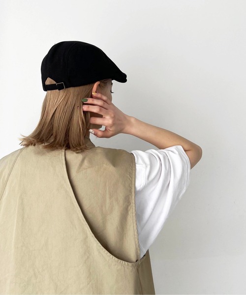 CANAL JEAN(キャナルジーン)の「El mar シンプルハンチング帽(ハンチング/ベレー帽・レディース・ブラック/ベージュ・ONE SIZE)」の11枚目の写真