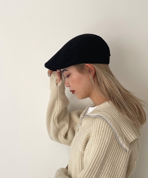 CANAL JEAN(キャナルジーン)の「El mar シンプルハンチング帽(ハンチング/ベレー帽・レディース・ブラック/ベージュ・ONE SIZE)」の13枚目の写真