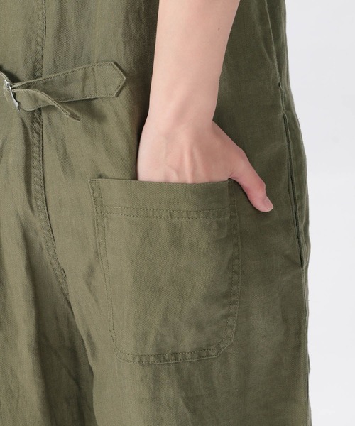【新品未使用】ニコアンド　Lsize リネンツイルサロペット　ヒッコリー 3031003745930308_01_3101w.jpeg