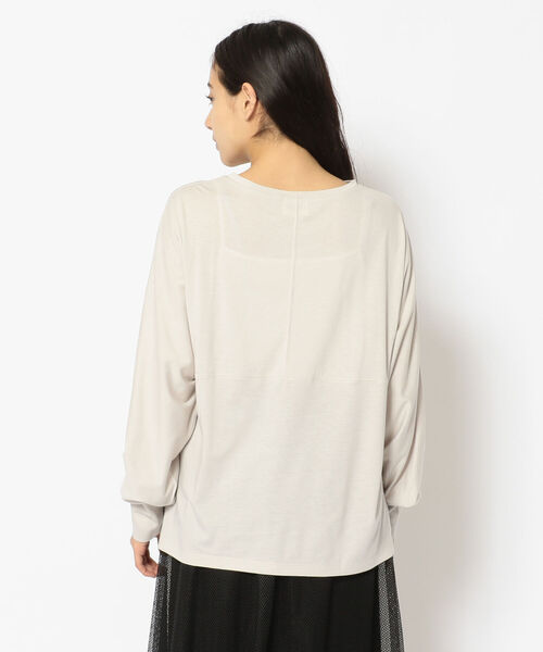 DROIT BELLO（ドロイトベロ）の「DROIT BELLO(ドロイトベロ) 袖リブカットソー（Tシャツ/カットソー・レディース・ホワイト/ライトグレー/ライム・FREE）」の5枚目の写真