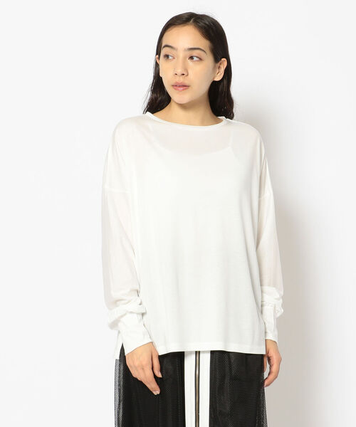 DROIT BELLO（ドロイトベロ）の「DROIT BELLO(ドロイトベロ) 袖リブカットソー（Tシャツ/カットソー・レディース・ホワイト/ライトグレー/ライム・FREE）」の14枚目の写真