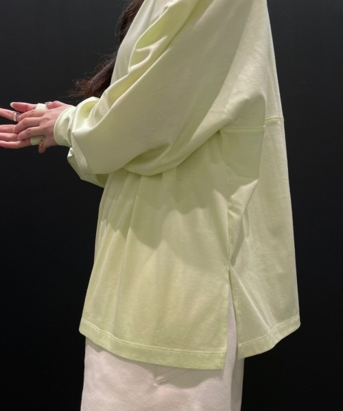 DROIT BELLO（ドロイトベロ）の「DROIT BELLO(ドロイトベロ) 袖リブカットソー（Tシャツ/カットソー・レディース・ホワイト/ライトグレー/ライム・FREE）」の20枚目の写真