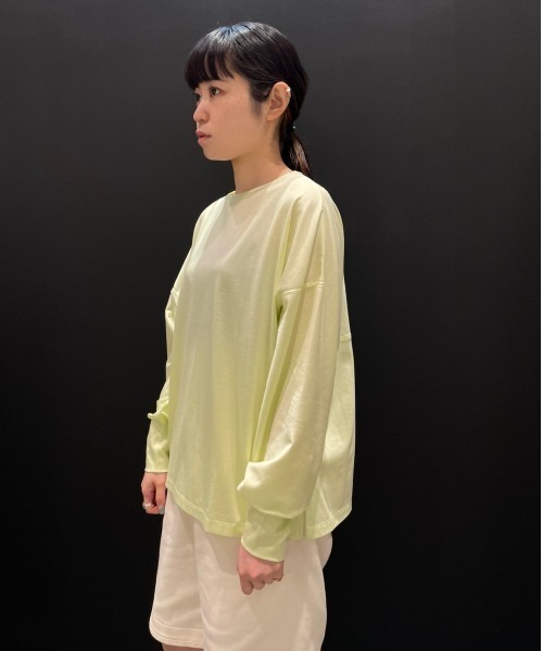 DROIT BELLO（ドロイトベロ）の「DROIT BELLO(ドロイトベロ) 袖リブカットソー（Tシャツ/カットソー・レディース・ホワイト/ライトグレー/ライム・FREE）」の19枚目の写真