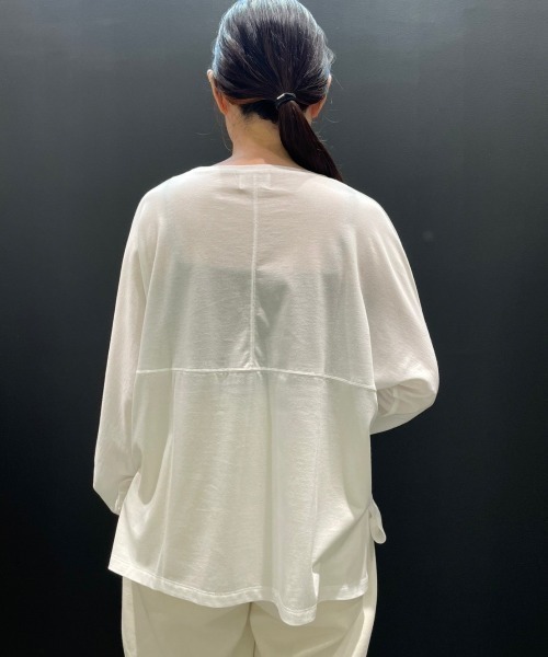 DROIT BELLO（ドロイトベロ）の「DROIT BELLO(ドロイトベロ) 袖リブカットソー（Tシャツ/カットソー・レディース・ホワイト/ライトグレー/ライム・FREE）」の13枚目の写真