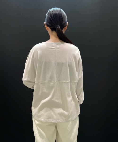 DROIT BELLO（ドロイトベロ）の「DROIT BELLO(ドロイトベロ) 袖リブカットソー（Tシャツ/カットソー・レディース・ホワイト/ライトグレー/ライム・FREE）」の16枚目の写真