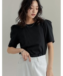 Re:EDIT | [2023 SUMMER COLLECTION]シルケットパワショルデザインカットソーTシャツ(Tシャツ/カットソー)