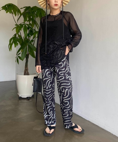 CAPRICIEUX LE'MAGE（カプリシューレマージュ）の「ART柄イージーパンツ（その他パンツ・レディース・ブラック/グリーン・FREE）」の21枚目の写真