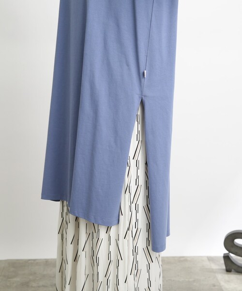 SHOO・LA・RUE(シューラルー)の「◆【接触冷感/洗濯機可】スリット タックスリーブワンピース(ワンピース・レディース・ホワイト系/ブラック/オリーブ/ピンク系/ブルー・02/03)」の12枚目の写真