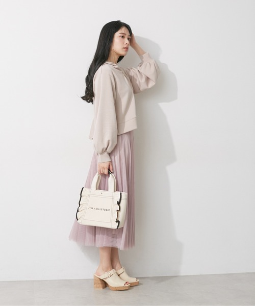 JILL by JILL STUART(ジルバイジルスチュアート)の「◆フリルトート(小)(トートバッグ・レディース・ホワイト/ブラック/ブラウン/ワイン/ピンク・FREE)」の9枚目の写真