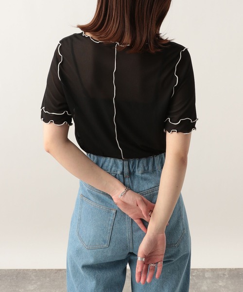 Heather(ヘザー)の「配色メロ-Tシャツ 299582(Tシャツ/カットソー・レディース・アイボリー/パープル/ピンク/ブラック・FREE)」の3枚目の写真
