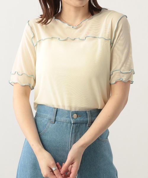 Heather(ヘザー)の「配色メロ-Tシャツ 299582(Tシャツ/カットソー・レディース・アイボリー/パープル/ピンク/ブラック・FREE)」の20枚目の写真