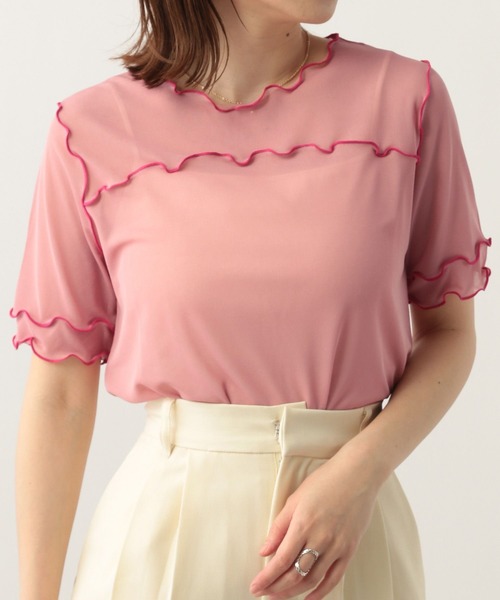 Heather(ヘザー)の「配色メロ-Tシャツ 299582(Tシャツ/カットソー・レディース・アイボリー/パープル/ピンク/ブラック・FREE)」の8枚目の写真