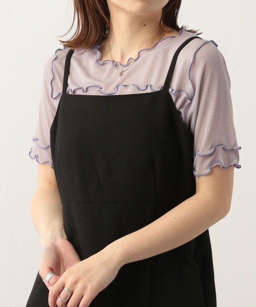 Heather(ヘザー)の「配色メロ-Tシャツ 299582(Tシャツ/カットソー・レディース・アイボリー/パープル/ピンク/ブラック・FREE)」の12枚目の写真