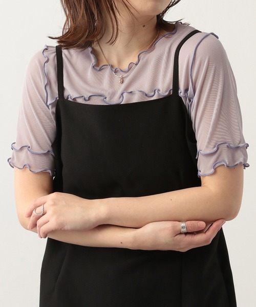 Heather(ヘザー)の「配色メロ-Tシャツ 299582(Tシャツ/カットソー・レディース・アイボリー/パープル/ピンク/ブラック・FREE)」の18枚目の写真
