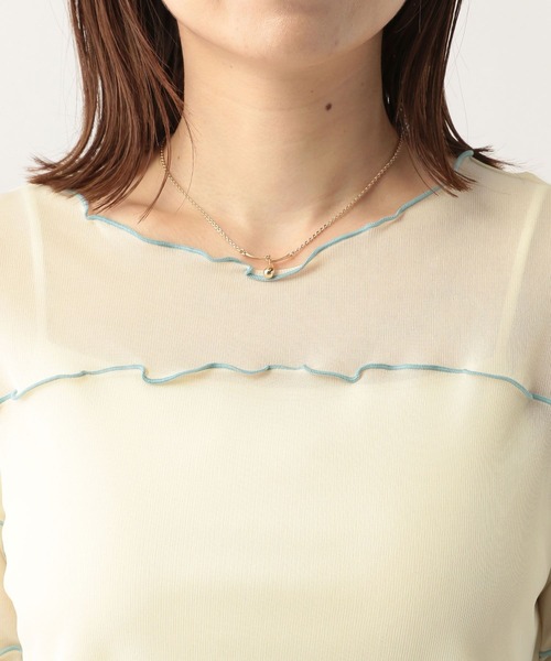 Heather(ヘザー)の「配色メロ-Tシャツ 299582(Tシャツ/カットソー・レディース・アイボリー/パープル/ピンク/ブラック・FREE)」の13枚目の写真