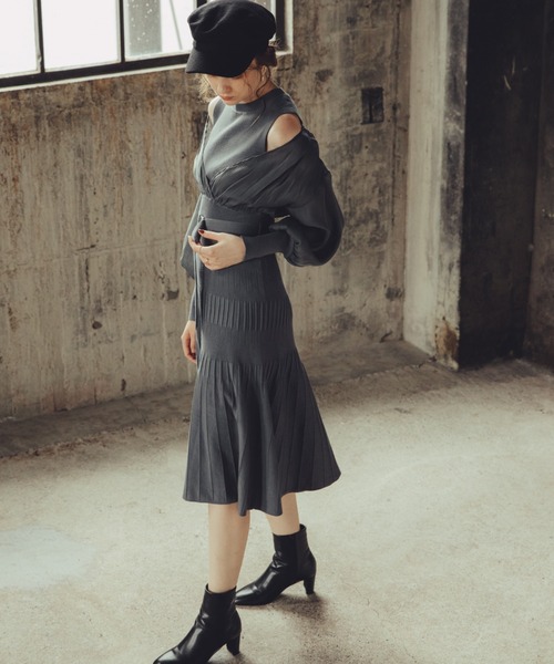 セール】肩開きニットワンピース（ワンピース）｜Cheek（チーク）の