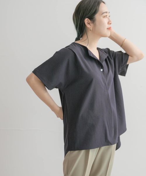 ITEMS URBANRESEARCH(アイテムズ アーバンリサーチ)の「リネンライクハンソデプルオーバー(Tシャツ/カットソー・レディース・ホワイト/カーキ/ブラック系その他・FREE)」の3枚目の写真