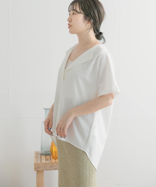 ITEMS URBANRESEARCH(アイテムズ アーバンリサーチ)の「リネンライクハンソデプルオーバー(Tシャツ/カットソー・レディース・ホワイト/カーキ/ブラック系その他・FREE)」の10枚目の写真